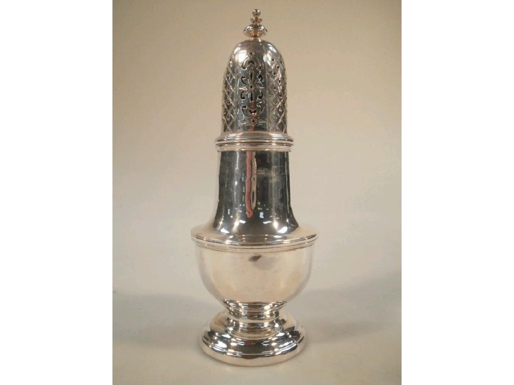 Appraisal: A George III Brittania silver sugar castor with Britannia marks