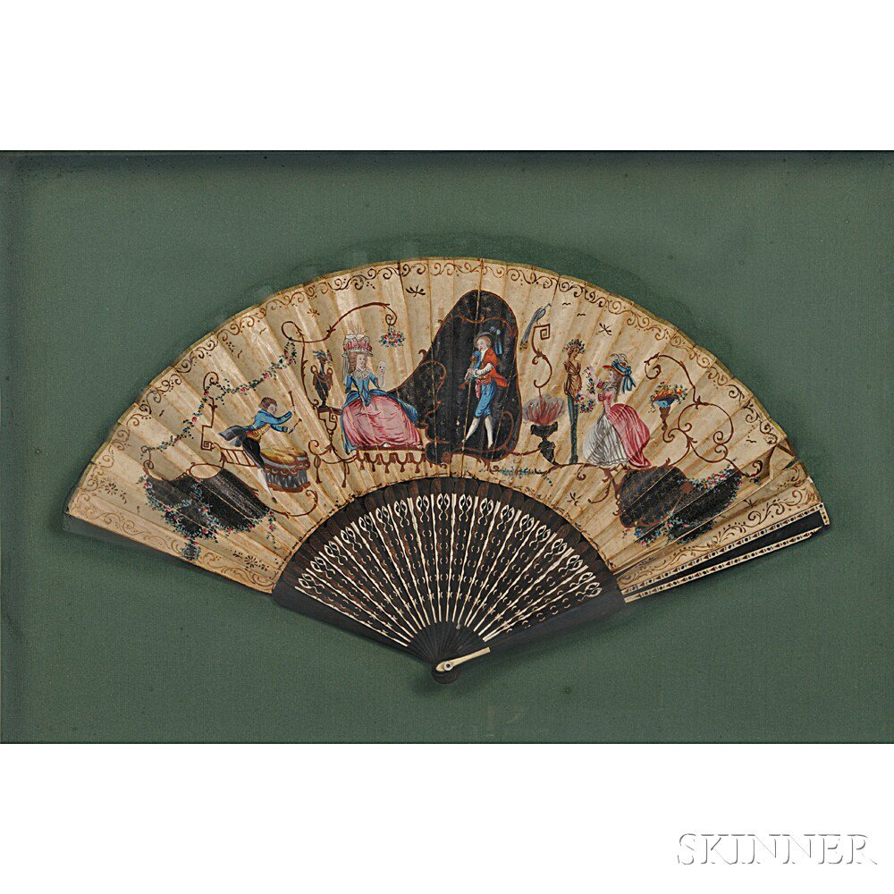 Appraisal: Nine Framed Fashion Fans th century in a variety of