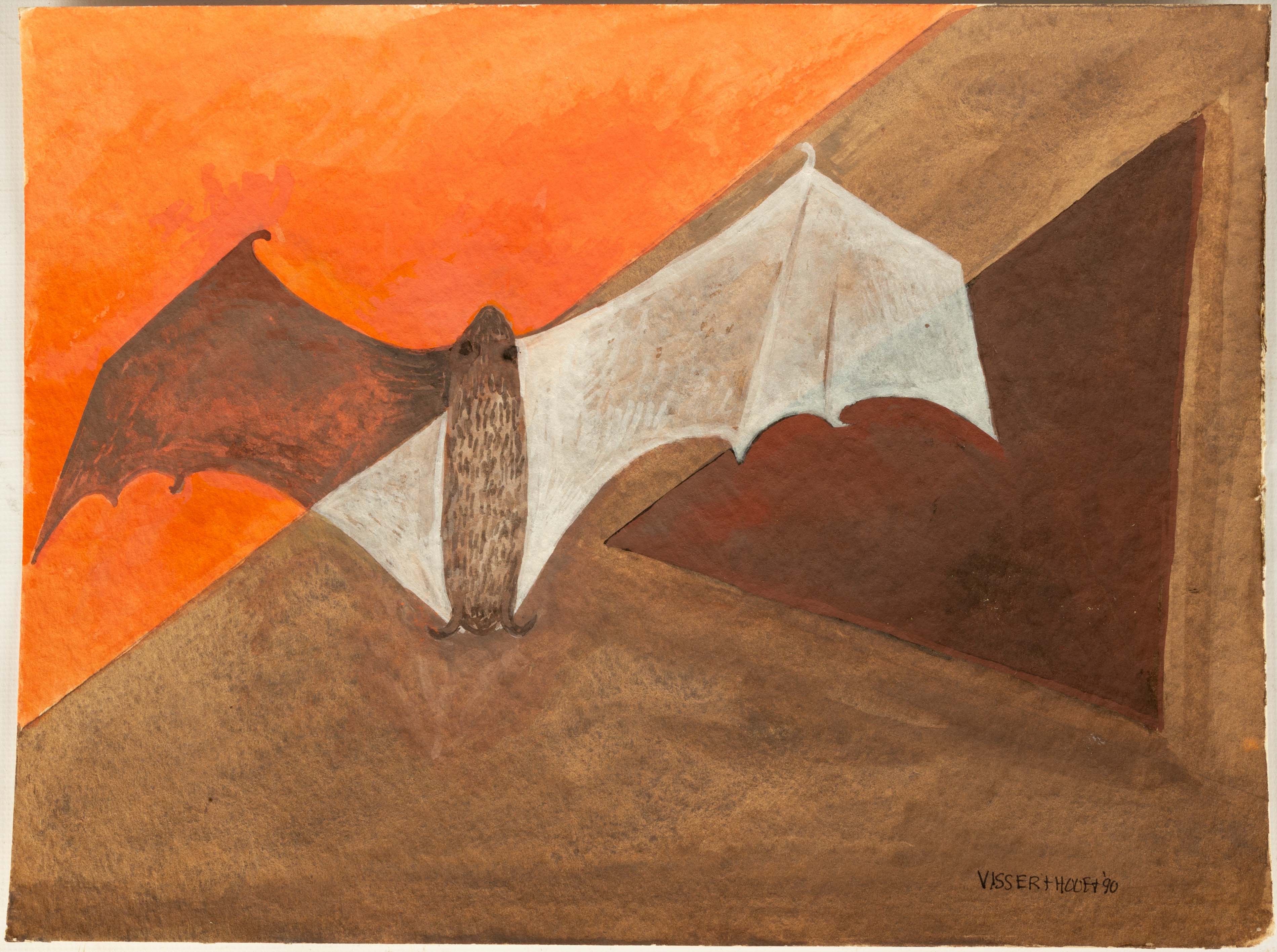 Appraisal: MARTHA VISSER'T HOOFT AMERICAN - BAT watercolor gouache on paper