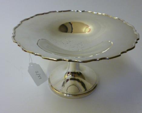 Appraisal: A PEDESTAL DISH maker's mark rubbed Birmingham of dished circular