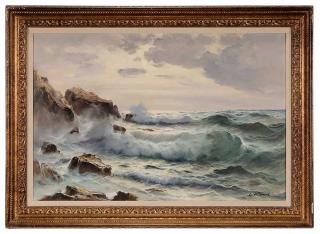 Appraisal: Guido Odierna Italian - Rocky Coastal Scene signed lower right