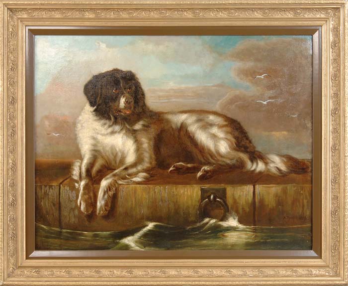 Appraisal: A PALMER th Century DOG ON THE DOCK A large