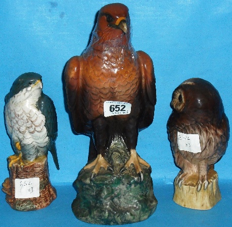 Appraisal: Royal Doulton Whiskey Decanters Golden Eagle Tawny Owl and Peregrine