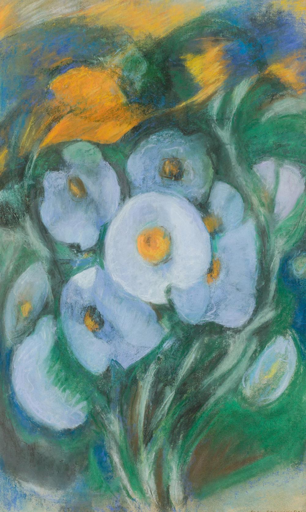 Appraisal: CARL SPRINCHORN American - Flowers with Night Sky pastel on