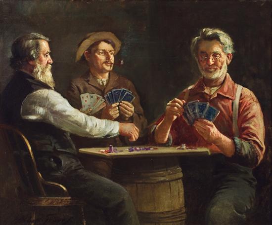 Appraisal: ABBOTT FULLER GRAVES American - A Hand of Poker oil