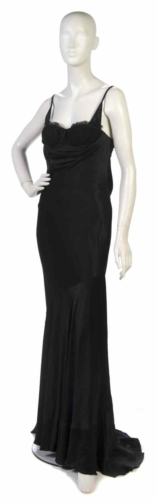 Appraisal: An Alexander McQueen Black Silk and Net Evening Gown together