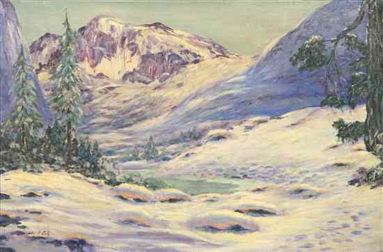 Appraisal: Miles Jefferson Early American - Snowy Mountain oil on canvas