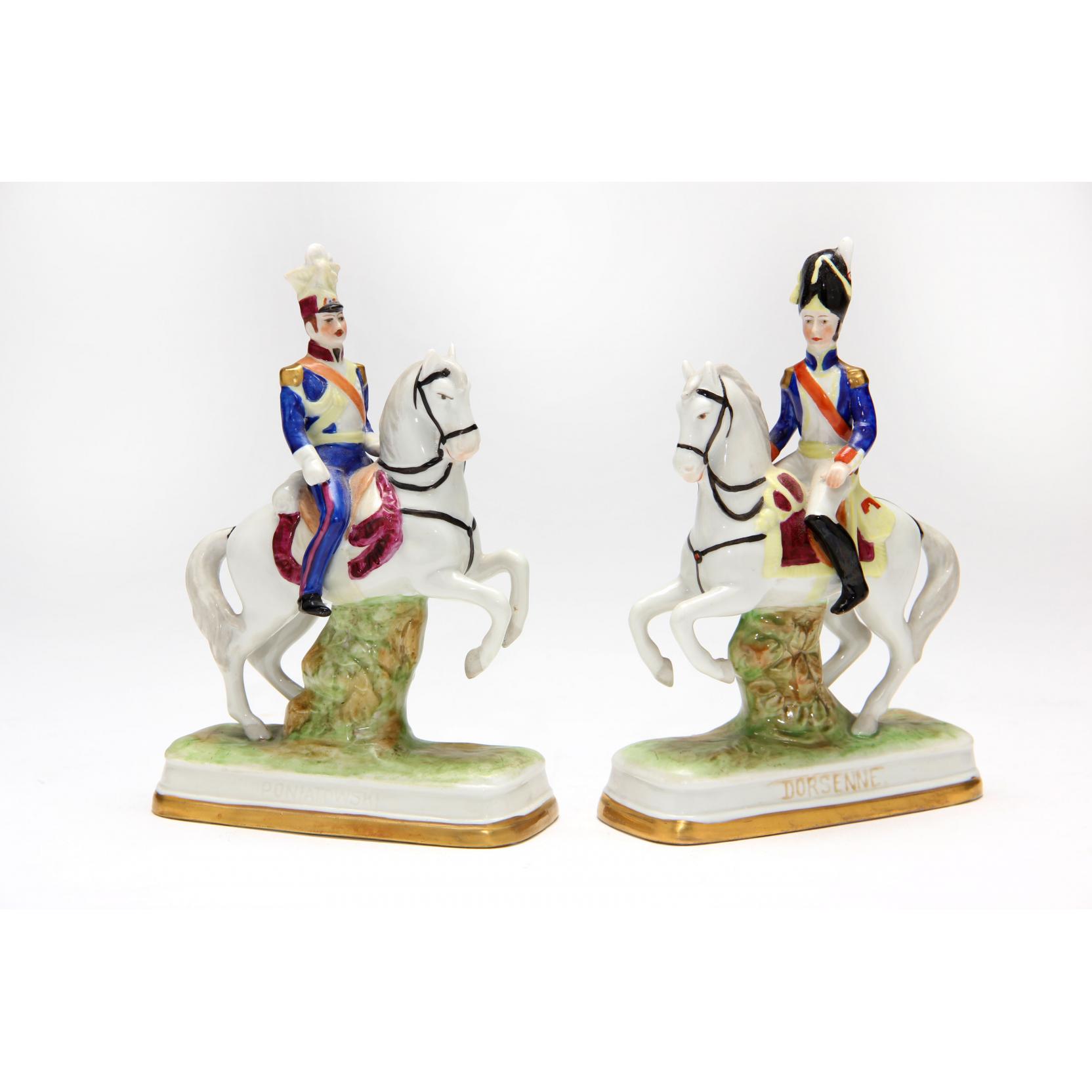 Appraisal: Pair of Sitzendorf Porcelain Military Models each of a figure