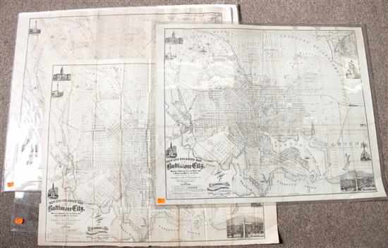 Appraisal: Maps Three examples of John Weishampel Jr ''New and Enlarged