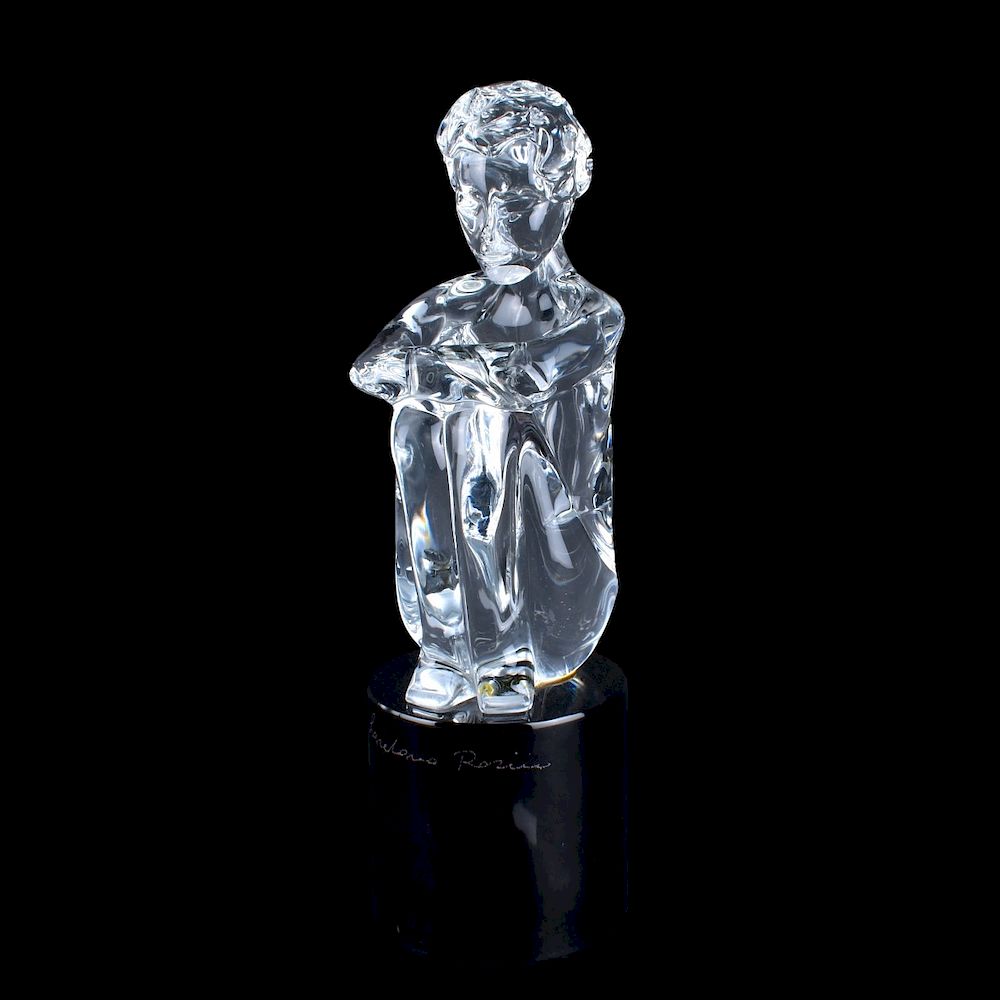 Appraisal: Loredano Rosin Italian Loredano Rosin Italian Glass sculpture Seated Boy