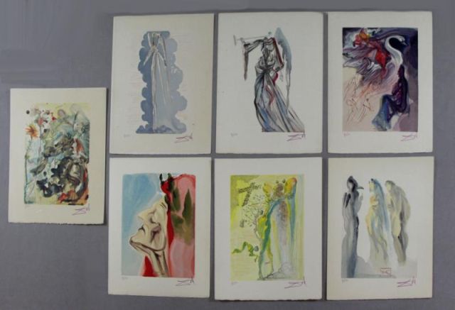 Appraisal: DALI Salvador Signed Woodcuts From the DivineComedy All signed in