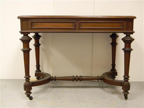 Appraisal: Rennesaince Revival style Victorian library table walnut two drawers ''