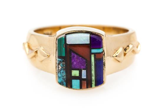 Appraisal: Sale Lot A A Karat Yellow Gold and Multigem Mosaic