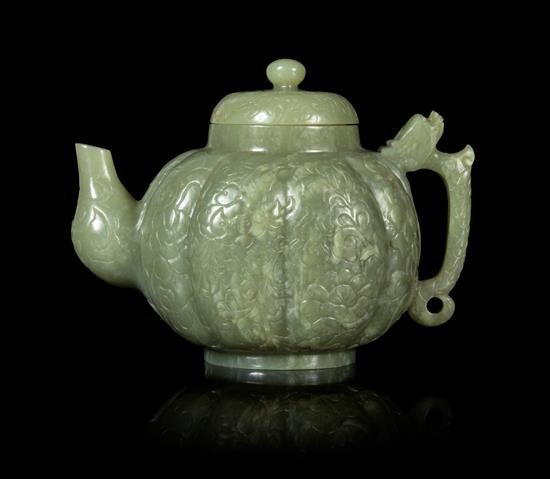 Appraisal: Sale Lot A Celadon Jade Teapot and Cover late th