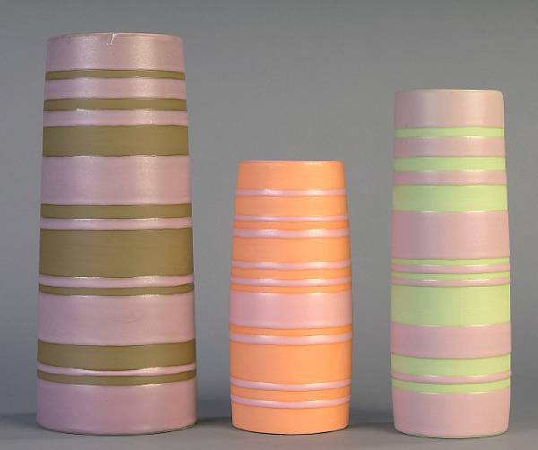 Appraisal: A group of contemporary earthenware vases all inscribed Kenshoma height