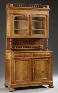 Appraisal: Louis Philippe Style Carved Walnut Buffet a Deux C Louis