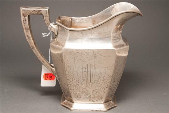 Appraisal: American silver pitcher retailed by Black Starr Frost in H