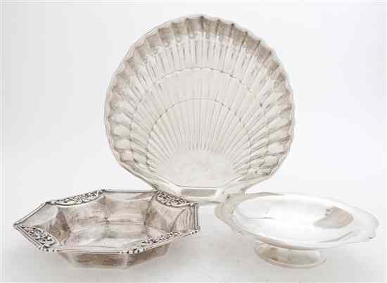 Appraisal: A Collection of American Sterling Silver Dishes comprising a shell