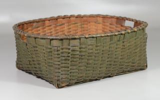 Appraisal: Green Splint Table Basket l x w x h RCA