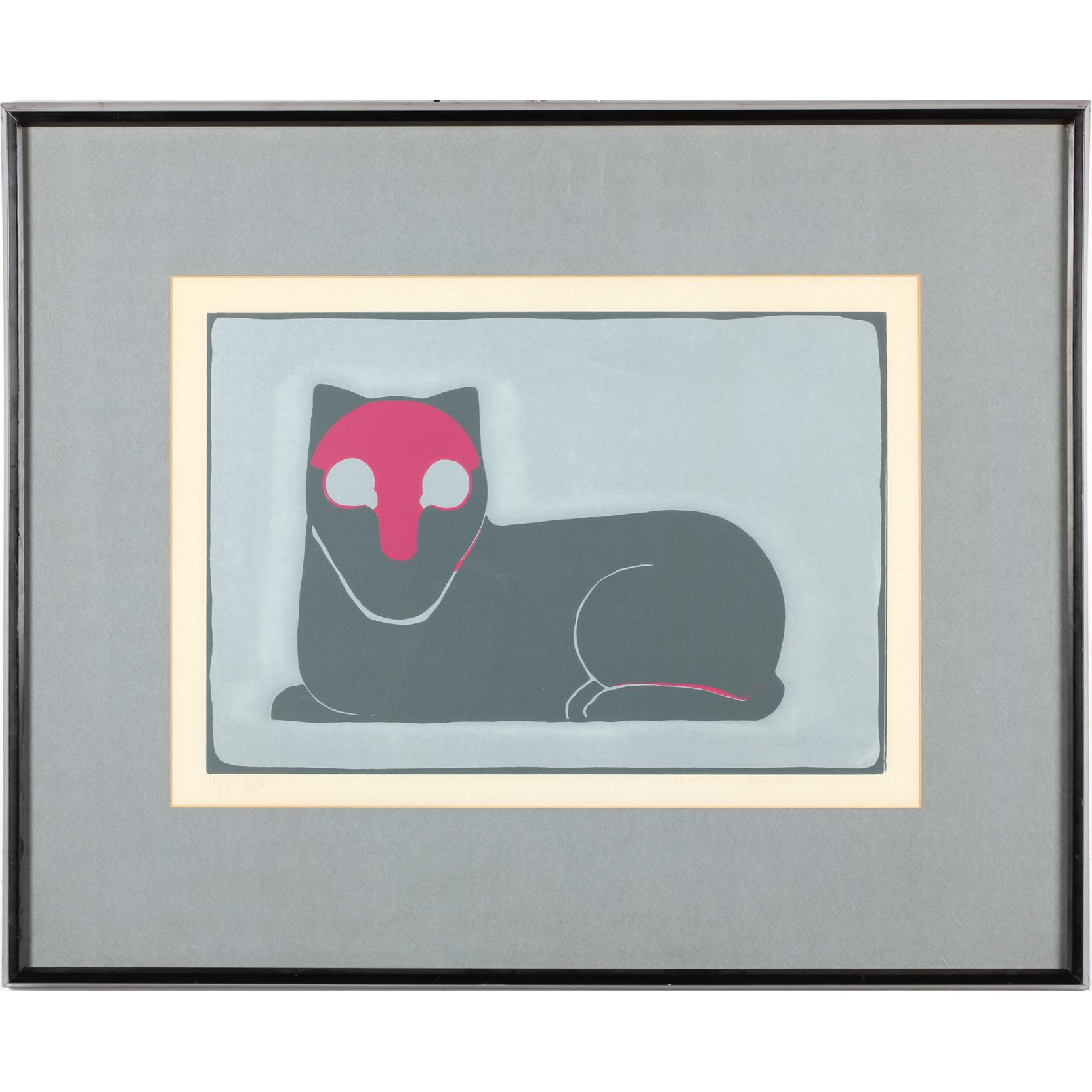 Appraisal: Benjamino Bufano CA - Press Club Cat screenprint signed at