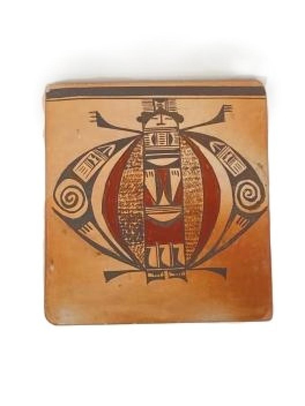 Appraisal: NATIVE AMERICAN HOPI POTTERY TILE WITH KATSINA BY PRISCILLA NAMINGHA