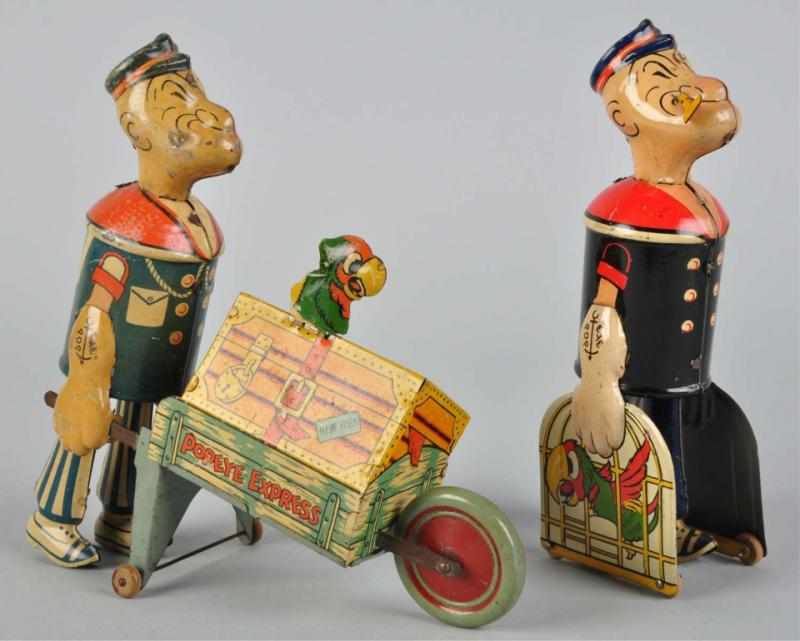 Appraisal: Lot of Tin Litho Marx Popeye Wind-Up Toys American Working