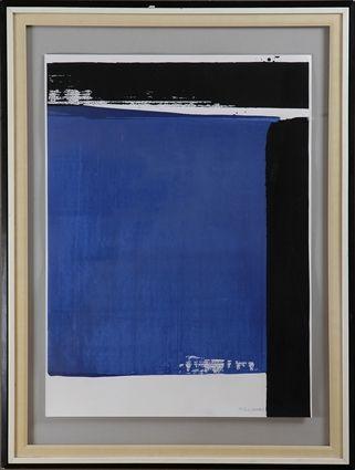 Appraisal: PIERRE SOLANGE b COMPOSITION IN BLUE Silkscreen x in sheet