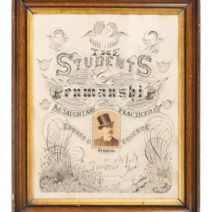 Appraisal: A Penmanship Advertisement by Students of Edward Schenk English th