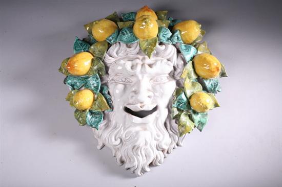 Appraisal: ITALIAN MAIOLICA PLAQUE th century Of a Bacchante wearing a