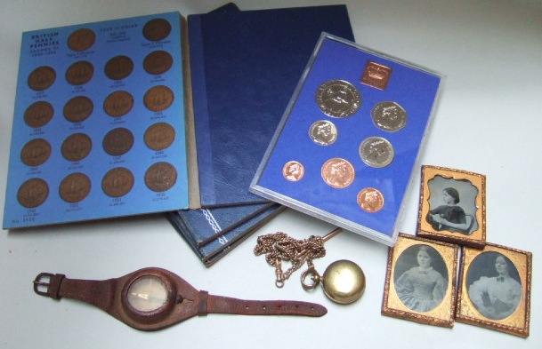 Appraisal: A seven coin specimen proof set cased four blue albums