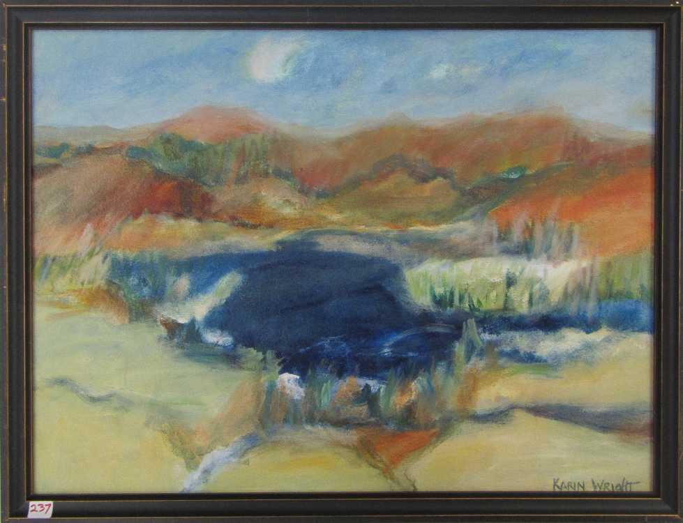 Appraisal: KARIN WRIGHT OIL ON CANVAS Portland Oregon born Blue Devil