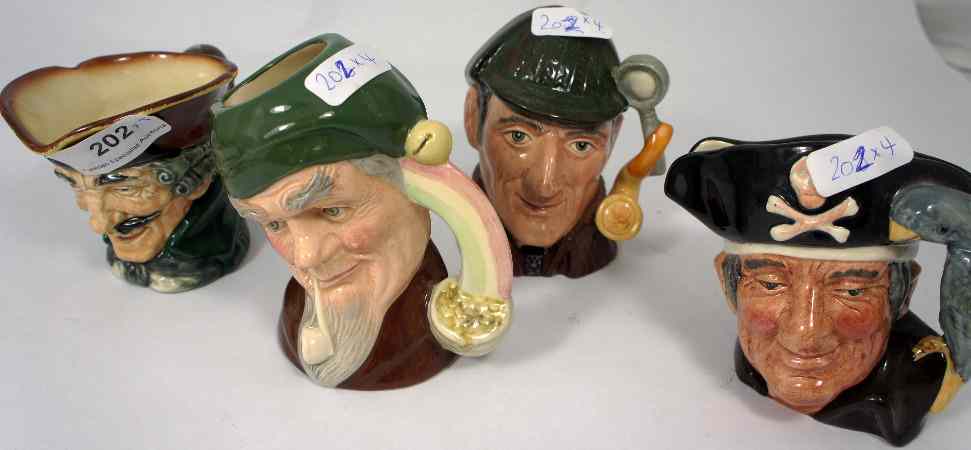 Appraisal: Royal Doulton Small Sized Character Jugs Leprechaun D Porthos Long