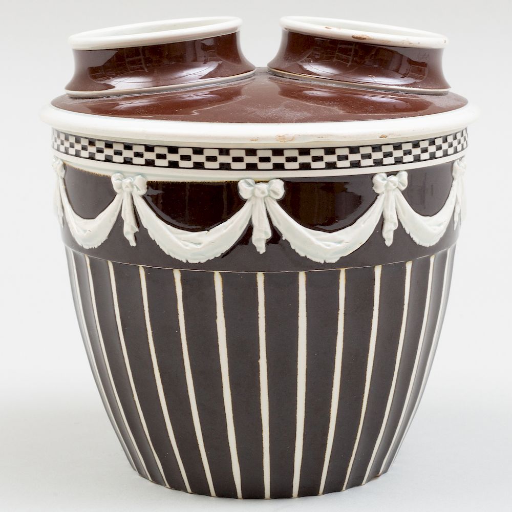 Appraisal: Wedgwood Pearlware Bough Pot and Cover Impressed mark in high