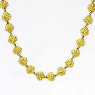 Appraisal: Karat Yellow Gold Ball Bead Necklace Unsigned Very good condition