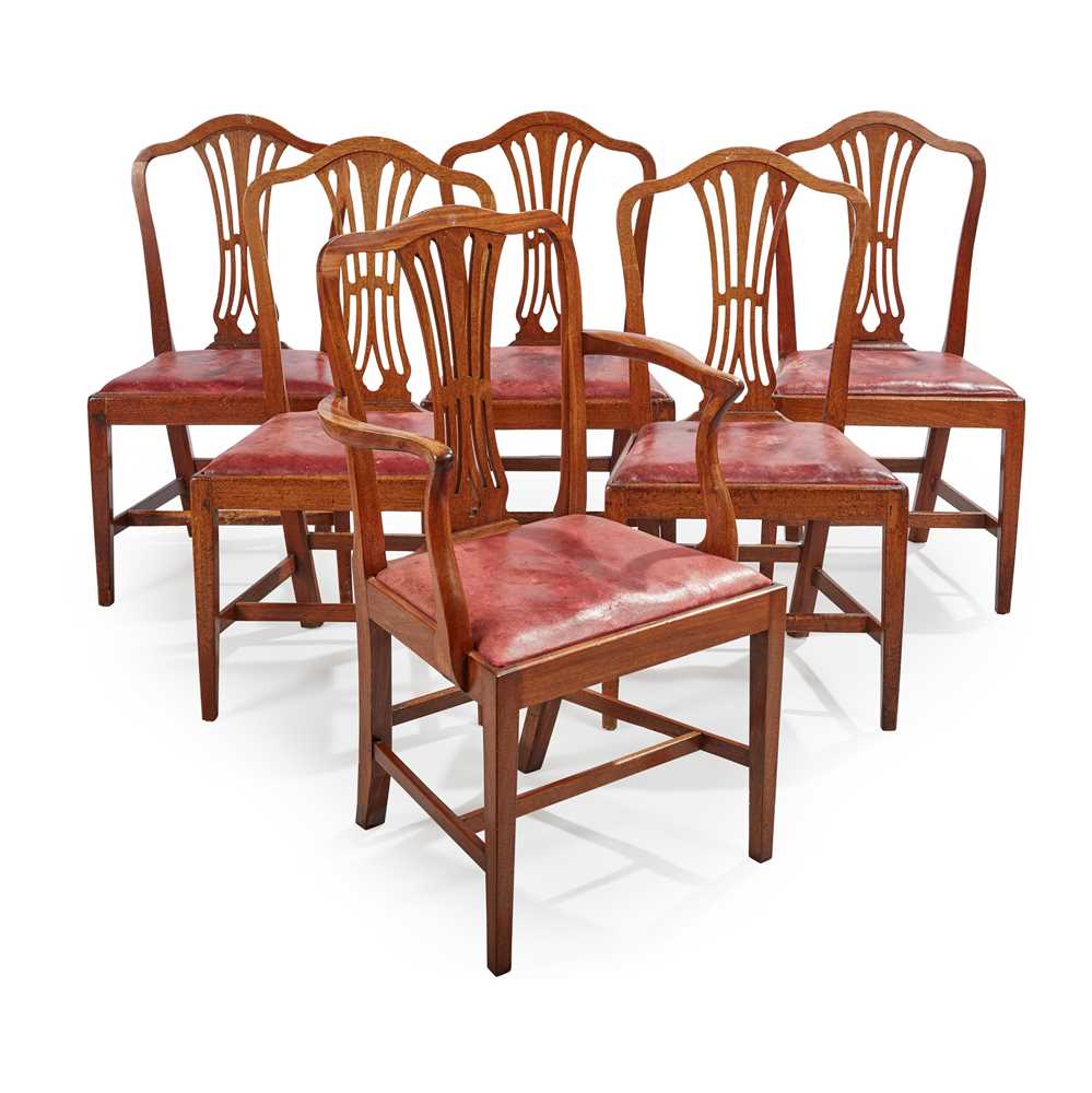 Appraisal: A SET OF SIX GEORGIAN STYLE MAHOGANY DINING CHAIRS TH