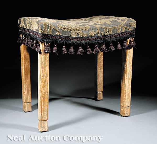 Appraisal: A George VI Limed Oak Coronation Bench c branded GRVI