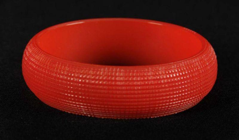 Appraisal: Bakelite Red Geometric Bracelet Condition Excellent Size Dia x T