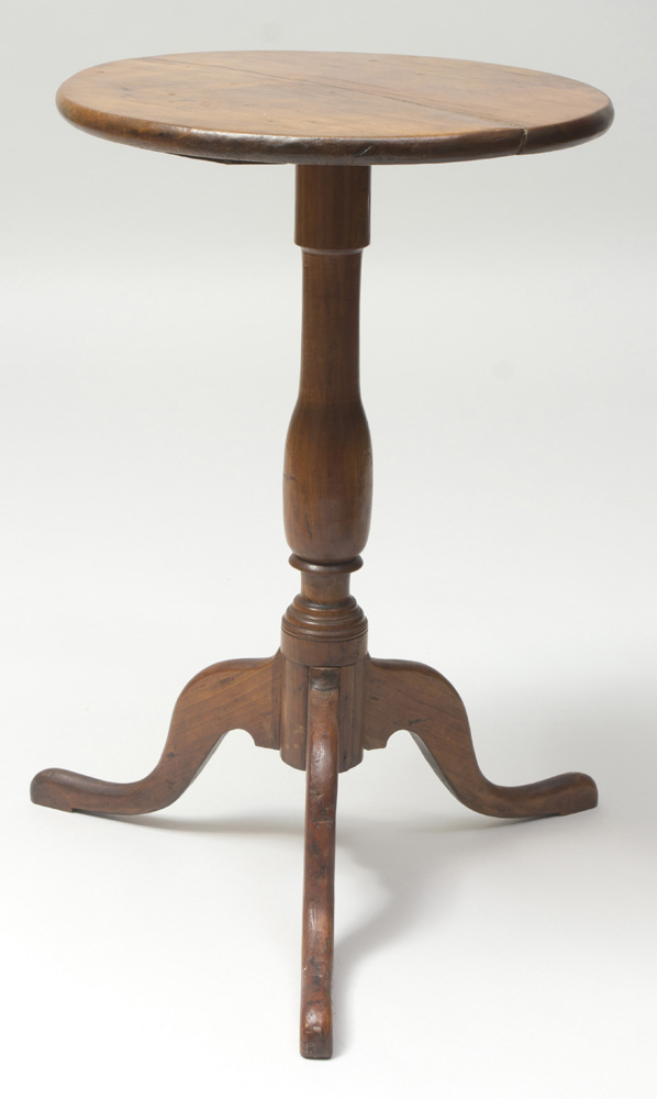 Appraisal: Federal Walnut Fixed Top Tripod Candlestand x in diam Estimate