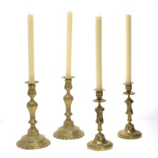 Appraisal: Pair George III style brass candlesticks Pair George III style