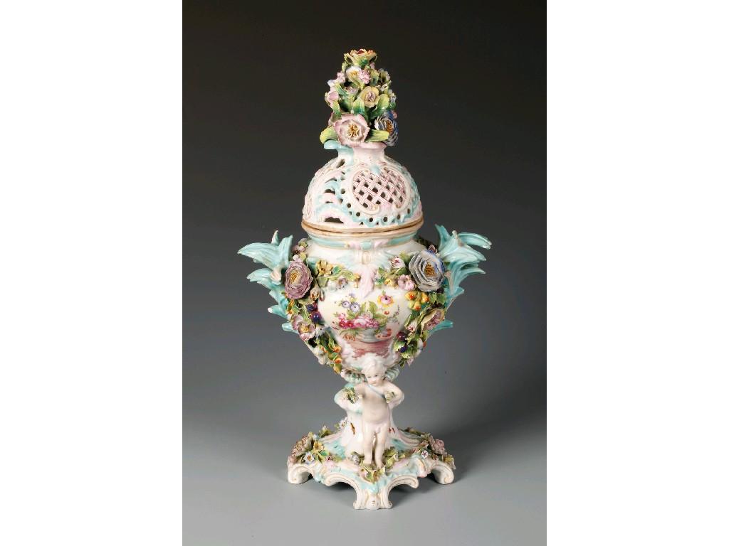 Appraisal: A DRESDEN PORCELAIN POT POURI VASE AND COVER of baluster