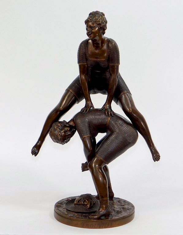 Appraisal: Ernest Rancoulet Leap Frog Bronze Sculpture Ernest Rancoulet France -