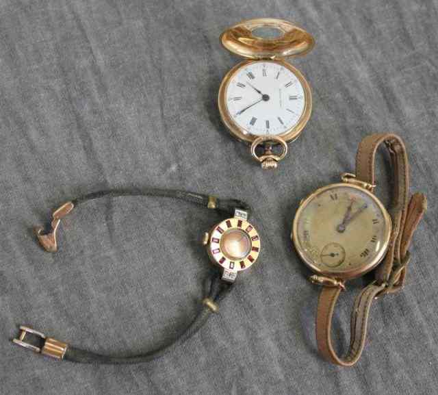 Appraisal: Group of Watches Includes an K Gold Bucherer watch with