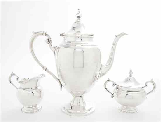 Appraisal: An American Sterling Silver Coffee Service Gorham each of baluster