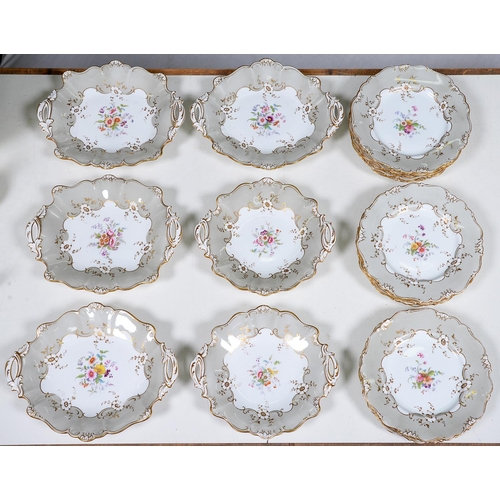 Appraisal: A John Ridgway bone china dessert service c printed and