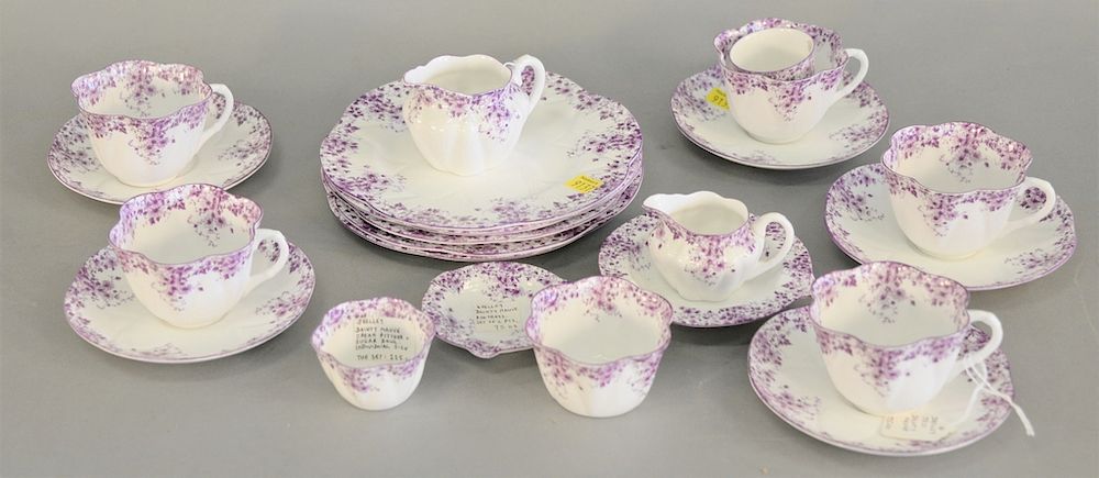 Appraisal: Shelley twenty-two piece set of Dainty mauve cups saucers plates