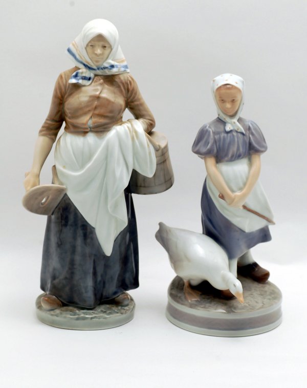 Appraisal: Two Royal Copenhagen figurines Goose Girl marked with Royal Copenhagen