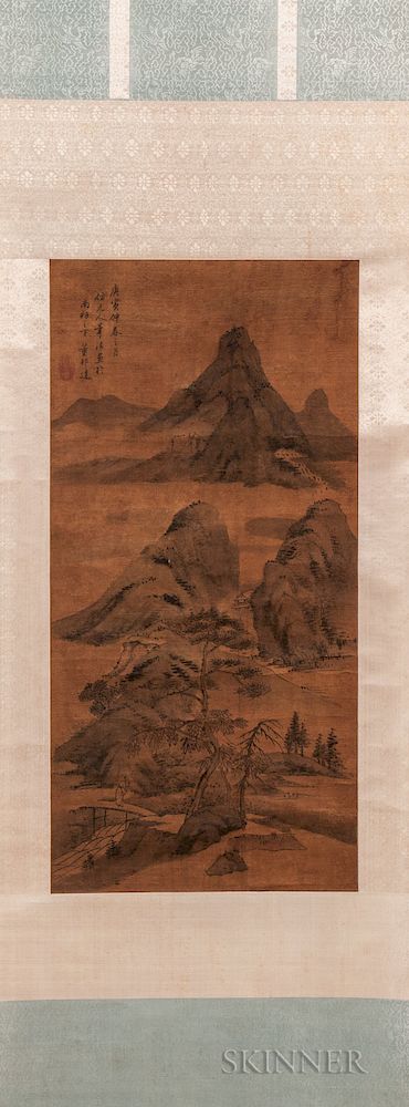 Appraisal: Hanging Scroll Depicting a Landscape Hanging Scroll Depicting a Landscape