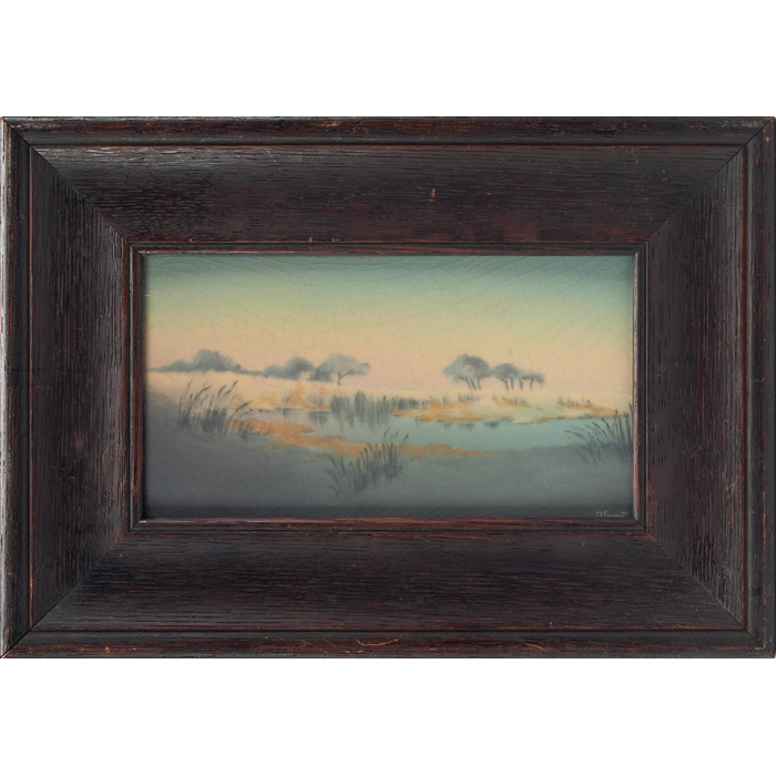 Appraisal: Good Rookwood plaque Vellum glaze unusual landscape scene painted by