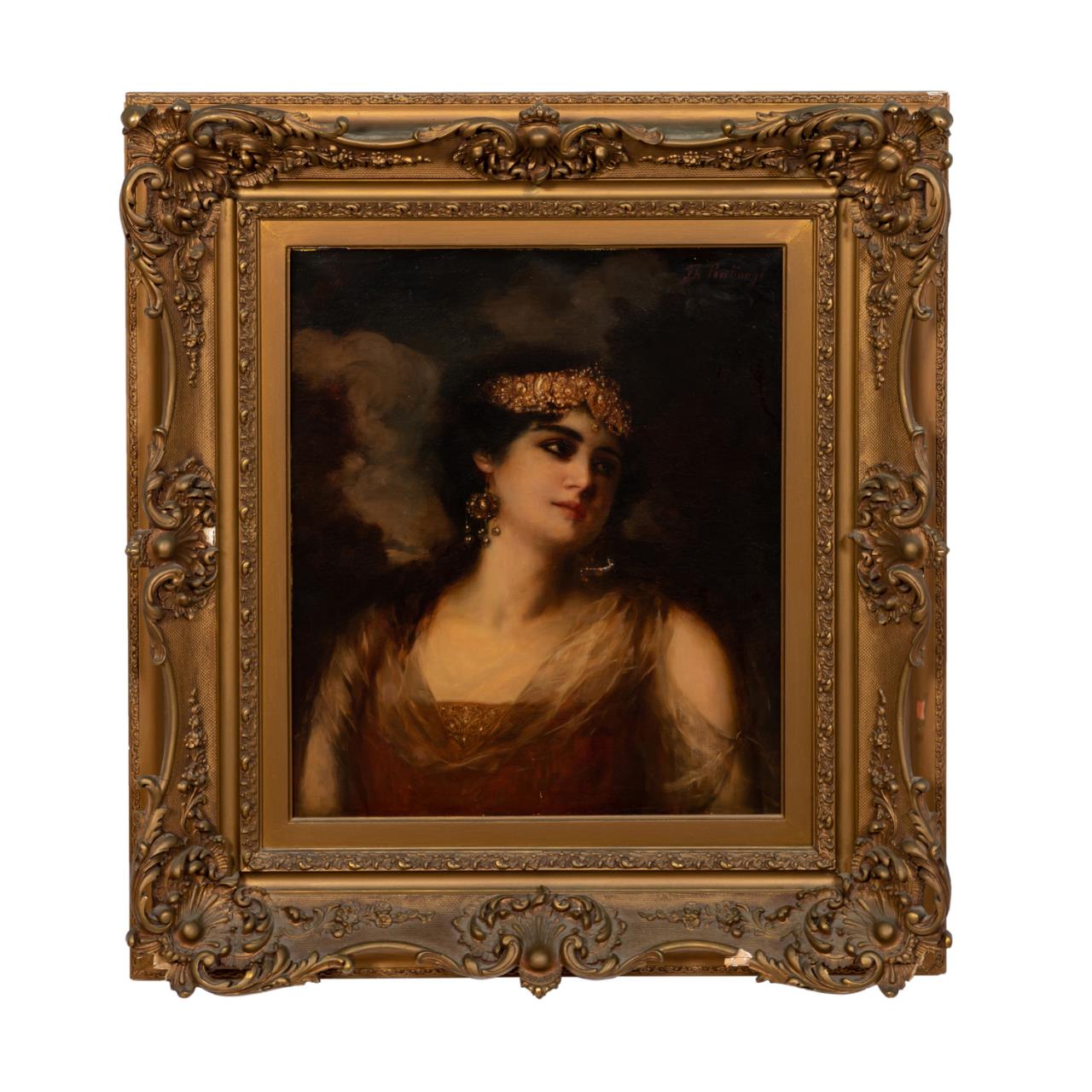 Appraisal: THEODOR RECKNAGEL LADY IN A TIARA OIL ON CANVAS Theodor