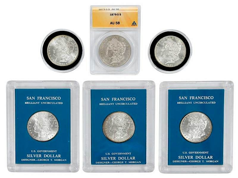 Appraisal: High Grade Silver San Francisco Morgan Dollars group of six